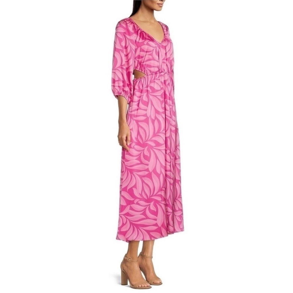 Taylor
Printed V-Neck Long Sleeve Side Cut Out Midi Dress